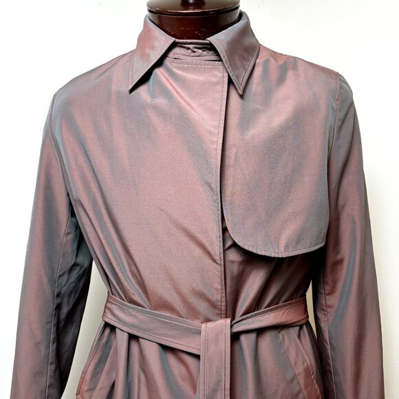 YULI Women's Size S-M US Fit Collared Trench Coat Brown Long-sleeved Jacket - Picture 14 of 14